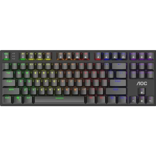 Teclado Mecnico Gamer Aoc Gk450 Aoc Red Switch Tkl Us Led Rainbow Macro Manager